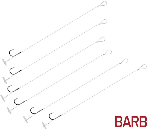 Bas de ligne Delphin FLR Quickstop / par 6 8cm/ 0,22mm / BARB #8 Beige, Red, Gray 8cm/ 0,22mm / BARB #8