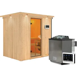 Karibu Sauna Bodin 9kWBio Ofen Steuergerät Inkl.Dachkranz