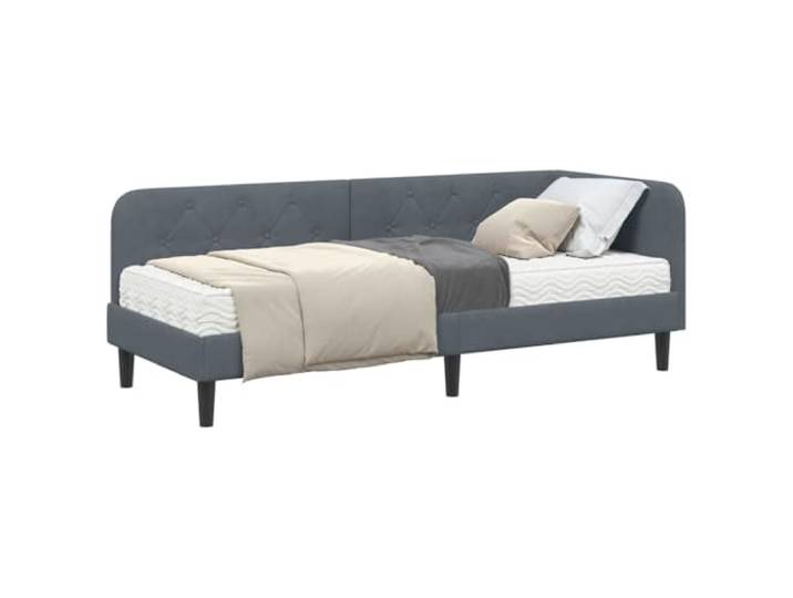 KTHLBRH Ecksofa, Samt, Dunkelgrau, 80 x 200 cm Platzsparend, L-förmiges Design, weich und luxuriös, perfekt für kleine Wohnzimmer