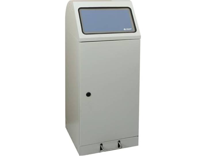 Wertstoffsammler 70l H1000xB400xT380mm lichtgrau v erz. Einsatz,Trethebel STUMPF
