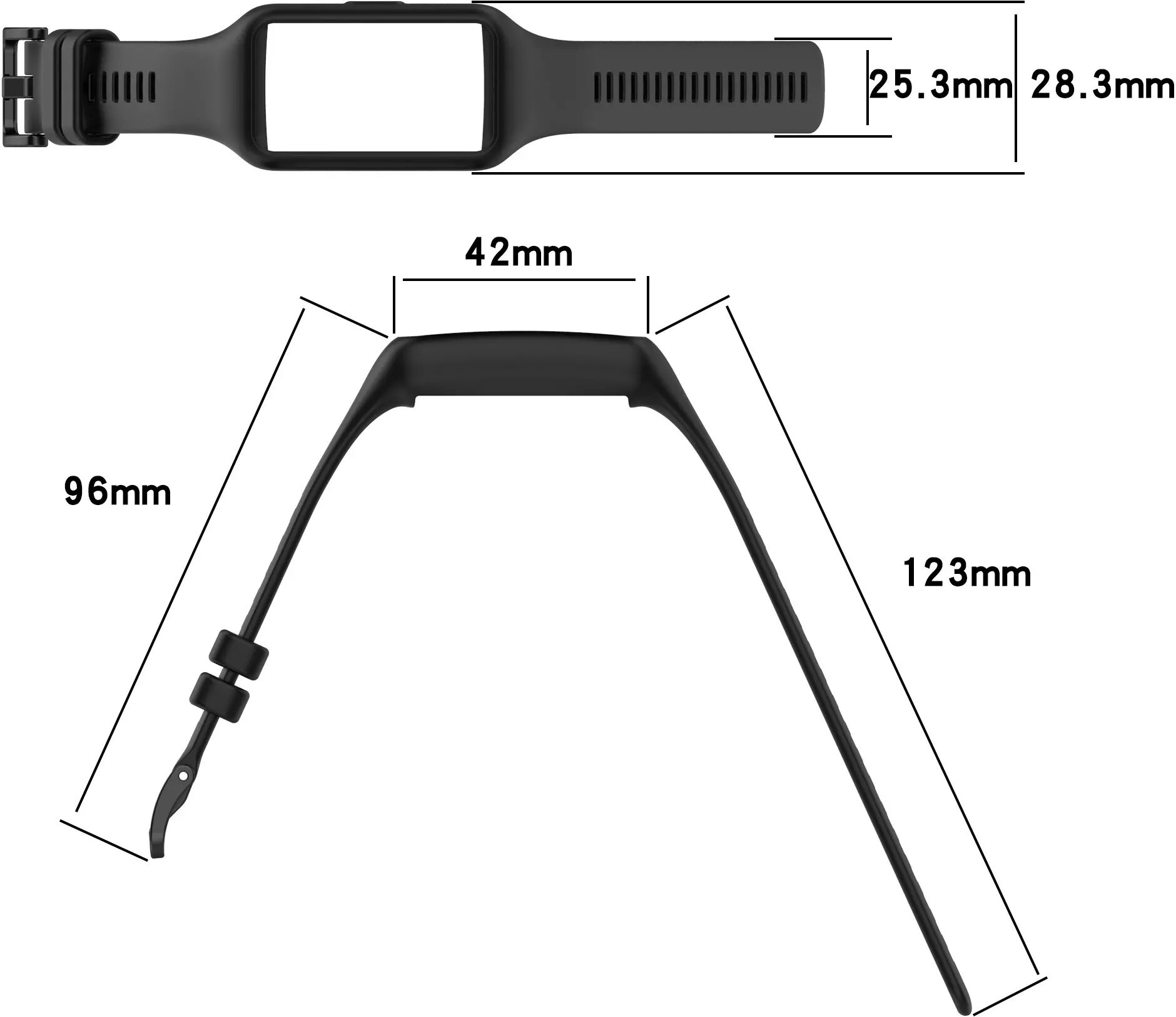 INF Uhrenarmband mit Silikon-Uhrengehäuse Huawei Band 7 / Band 6 / Band 6 Pro, Honor Band 7 / Band 6