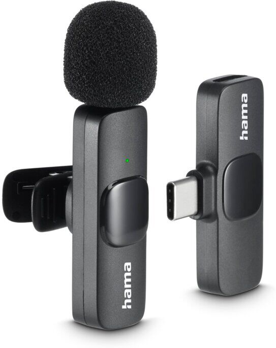 MICROFONE HAMA WIRELESS USB-C BLACK