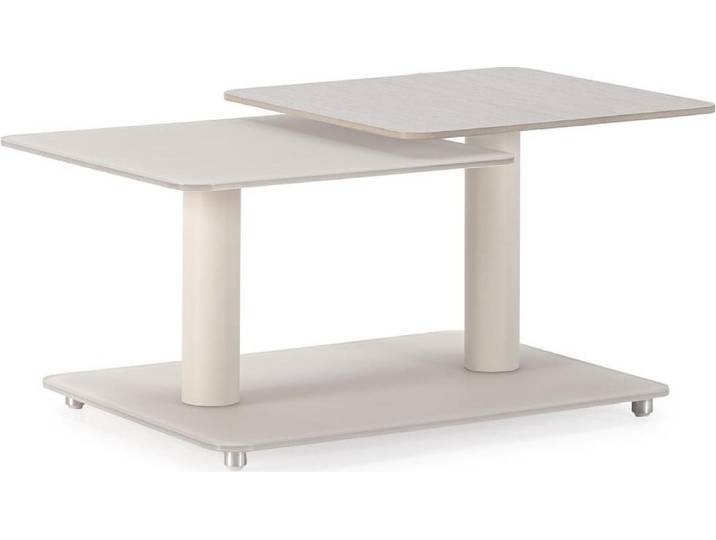 CALICOSY - Couchtisch mit quadratischen Glasplatten L 114 cm - KAYA
