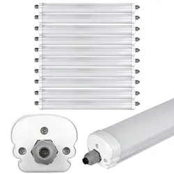 LED Röhre 120 cm LED Wannenleuchte 36 Watt LED Feuchtraumleuchte Garage Werkstattleuchte kaltweiß, 4320lm 6400K,10er Set