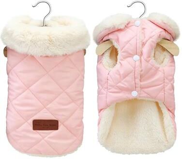 Happy Pet Pantry Winter Pet Jacket: Super Warm Clothes With Fur Collar For Small Dogs Cotton Outfits S 1