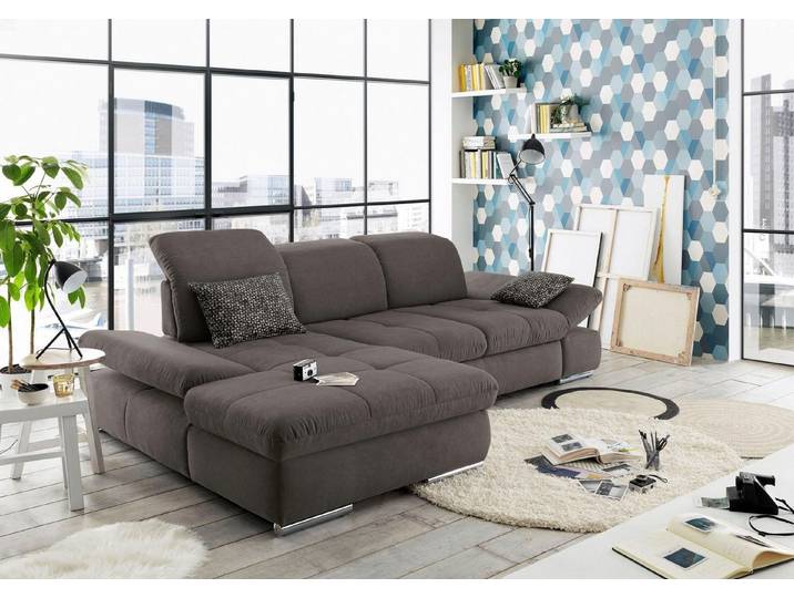 set one by Musterring Ecksofa SO4100 V, mit verstellbaren Kopfteilen, wahlweise mit Funktionen, Cord-Bezug