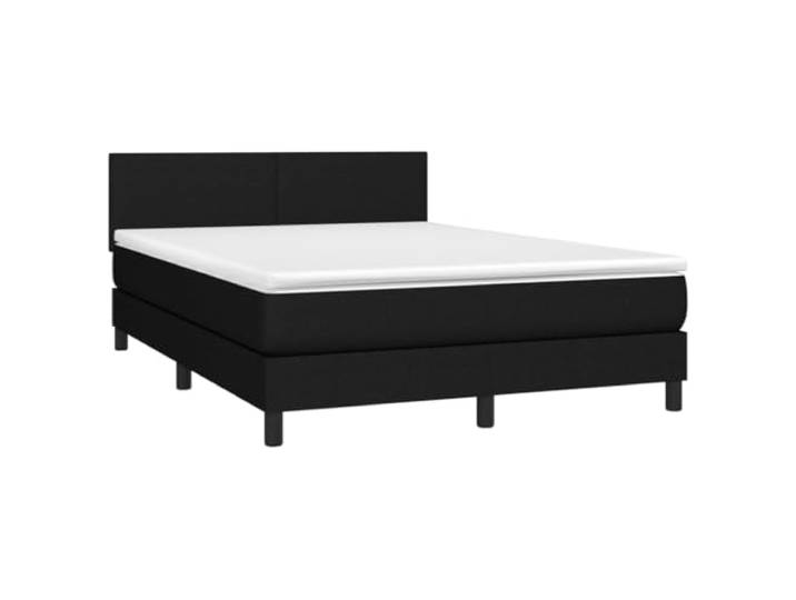 vidaXL Boxspringbett mit Matratze & LED Schwarz 140x200 cm Stoff