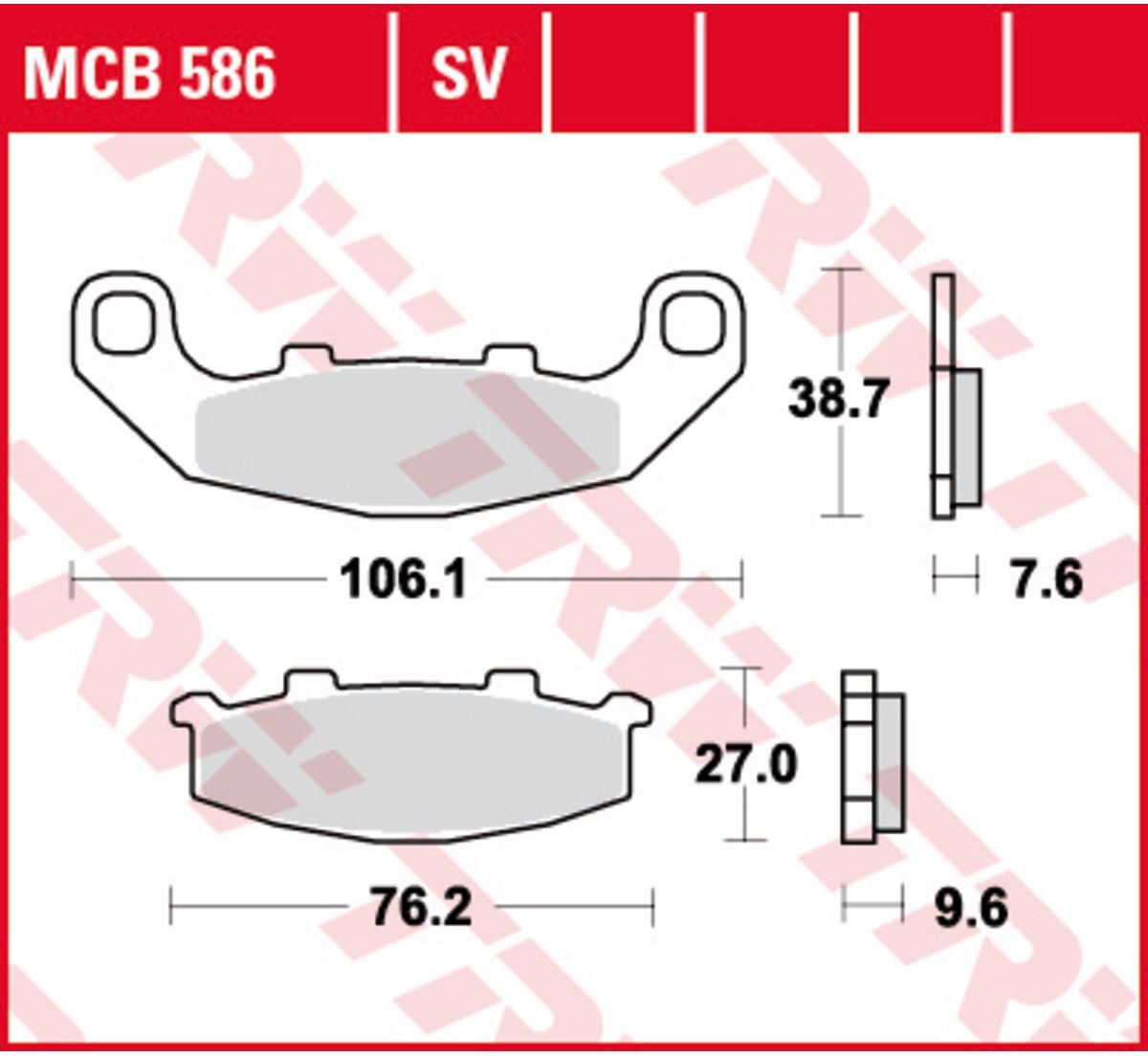 Bremsbelagsatz TRW MCB586