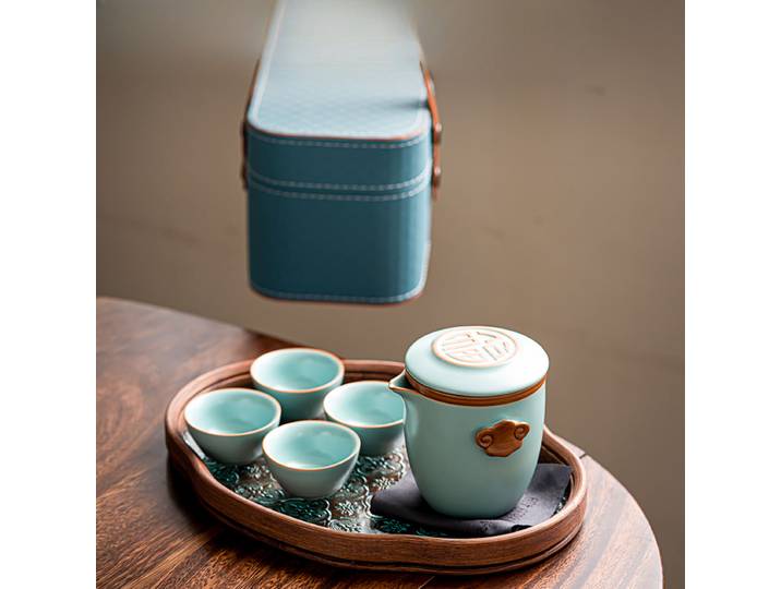 Ru Kiln – service à thé de voyage Portable, tasse rapide haut de gamme, tasse à thé pour une personne, équipement de Camping en plein air pour boire du thé
