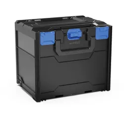 PROREGAL Werkzeugkoffer MetaBox S | HxBxT 34x30x40cm | 31 Liter | Mit Deck- & Frontgriff | ABS-Kunststoff | Verschlüsse Blau | Werkzeugkoffer