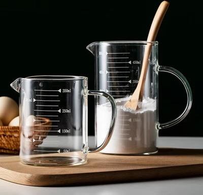 Inspired Finds Glass Measuring Cup With Handle High Borosilicate Kitchen Measuring Jug For Baking Coffee And Milk 11.83 Fl Oz