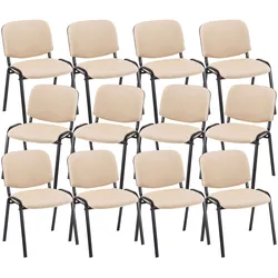 CLP 12er Set Besucherstuhl Ken Stoff   Farbe: creme