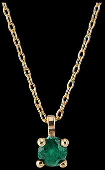 Edenly Halskette Paradiesvogel - Smaragd-SolitÃ¤r - Gelbgold, 9 Karat