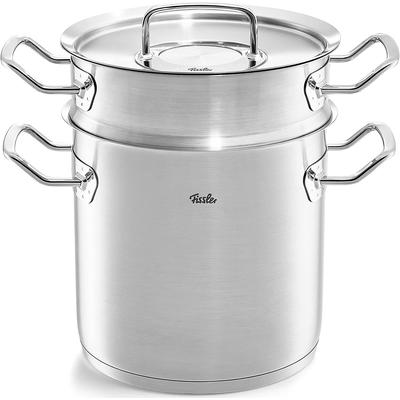 Kochtopf FISSLER "ORIGINAL-PROFI COLLECTION", silber (silberfarben), Ø:20cm, Töpfe, Suppentopf Kochtopf, mit breitem Schüttrand, Kaltmetallgriffen. Made in Germany