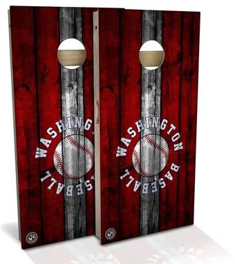 Skip's Garage Washington Baseball Outdoor Cornhole Board Set