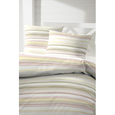 Bettwäsche PRIMERA "Bio-Renforce Bettwäsche Natrix", gelb, B/L: 155cm x 220cm, 1 Stk., 1 Stk., Renforcé (Bio-Baumwolle), B/L: 80cm x 80cm, 2 Stk., Renforcé (Bio-Baumwolle), Obermaterial: 100% Baumwolle, Bettwäsche, Bettwäsche, mit klassischen Streifen
