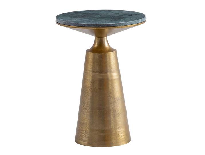 Livetastic Beistelltisch, Grün, Gold, Stein, rund, Sockel, 40x56.5x40 cm, einfacher Aufbau, Wohnzimmer, Wohnzimmertische, Beistelltische