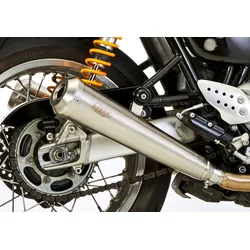 Shark Performance SLIP-ON Edelstahl gebürstet silber Retro für TRIUMPH Speed Twin 1200,Thruxton,Thruxton R EURO4