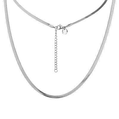 Kette ohne Anhänger FIRETTI "Schmuck Geschenk Edelstahl Halsschmuck Halskette Heringbonekette", edelstahlfarben, Halsketten, Damen, Edelstahl, L: 55 B: 3mm, B:3mm