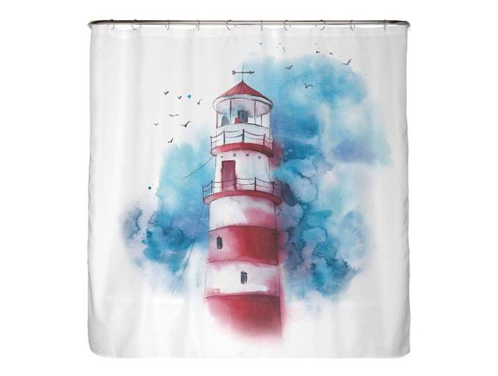 Recycling-Duschvorhang Leuchtturm Microfaser Multicolor 150 x 200cm
