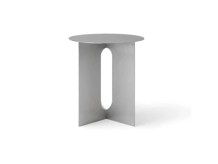 Audo Copenhagen Table d appoint Androgyne Ø40x43 cm Brushed steel'