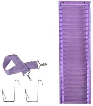Uplift Picks Hanging Vinyl Roll Storage Organizer Bag For Wall Door Craft Room Supplies Rack purple (24 Grids)