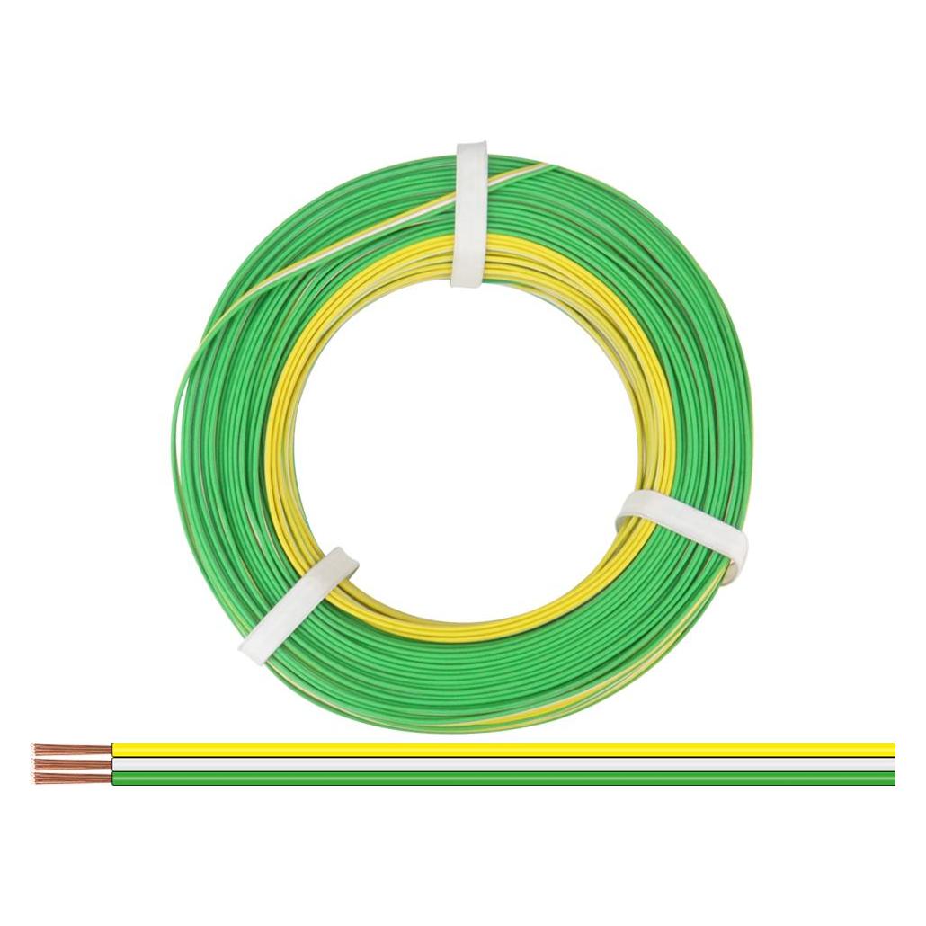 Donau Elektronik 325-354-50 Litze 3 x 0.25mm² Gelb, Weiss, Grün 50m (50 m) (325-354-50)