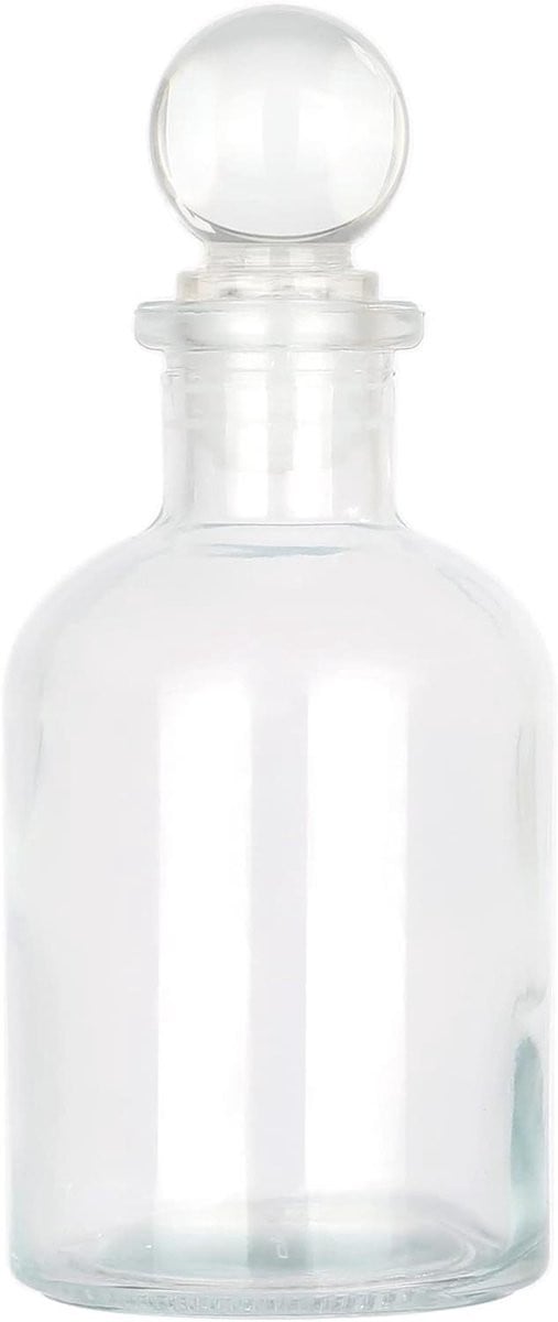 Decoratieve glazen fles met stop - Transparant - 150 ml