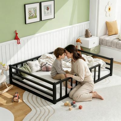 Low Profile Metal Platform for Safe Independent Sleep - Heavy Duty Guardrails
