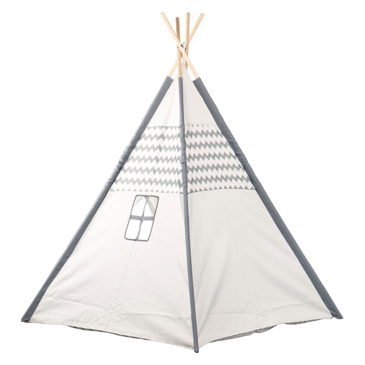 EcoToys Tipi mit Holzstangen und Teppich - 120 x 120 x 150 cm (40034966)