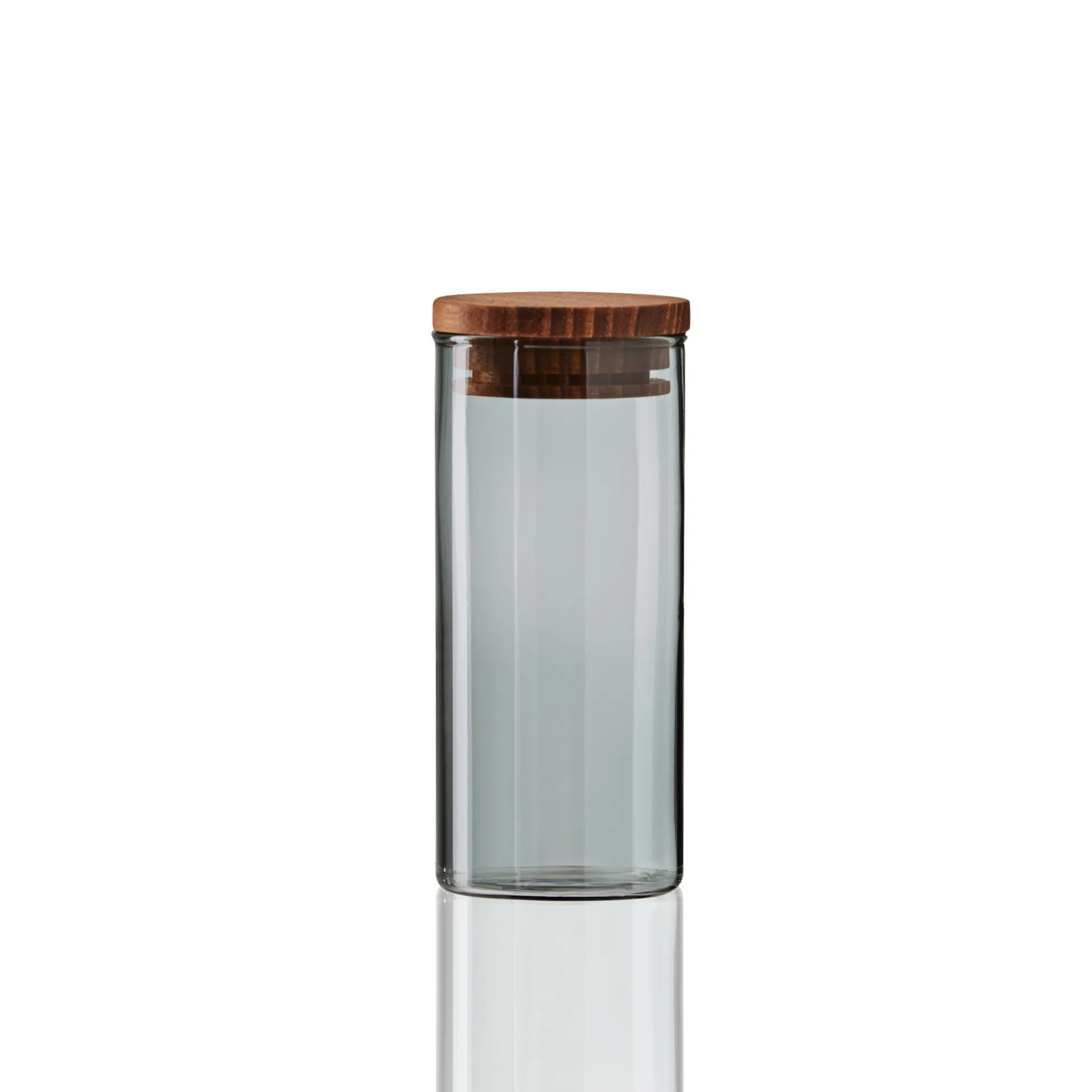 Aida Raw mini glazen pot met houten deksel