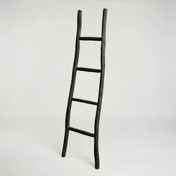 Large Kemu Wood Ladder - 1.5m - Black - Japan Style