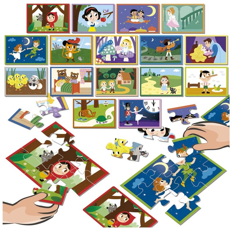 Puzzle Battle Junior 16 x 9 pcs Contes - Educa