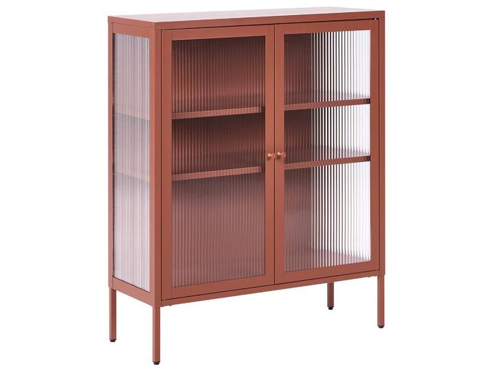 SIDEBOARD mit Glastüren Metall 90 cm Goldbraun Lerryn