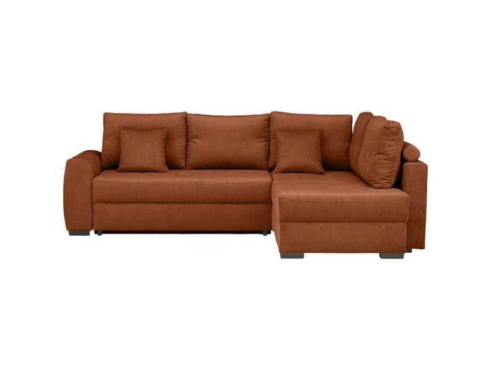Stylife Ecksofa, Rostfarben, Kunststoff, Füllung: Schaumstoffflocken, seitenverkehrt montierbar, L-Form, links montierbar, rechts montierbar, 265x182 cm, Hocker erhältlich, Rücken echt, Wohnzimmer, Sofas & Couches, Wohnlandschaften, Ecksofas