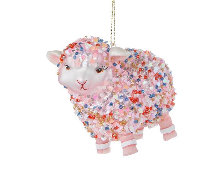 Baumanhänger Lamm 5 x 7 x 8cm Pink/Rosa