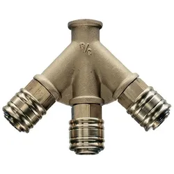 EWO, Zubehör Druckluftwerkzeug, Verteiler Gewinde G 1/2 ′′/19,17 mm DN 7,2, Innengewinde, 3 Kupplungen