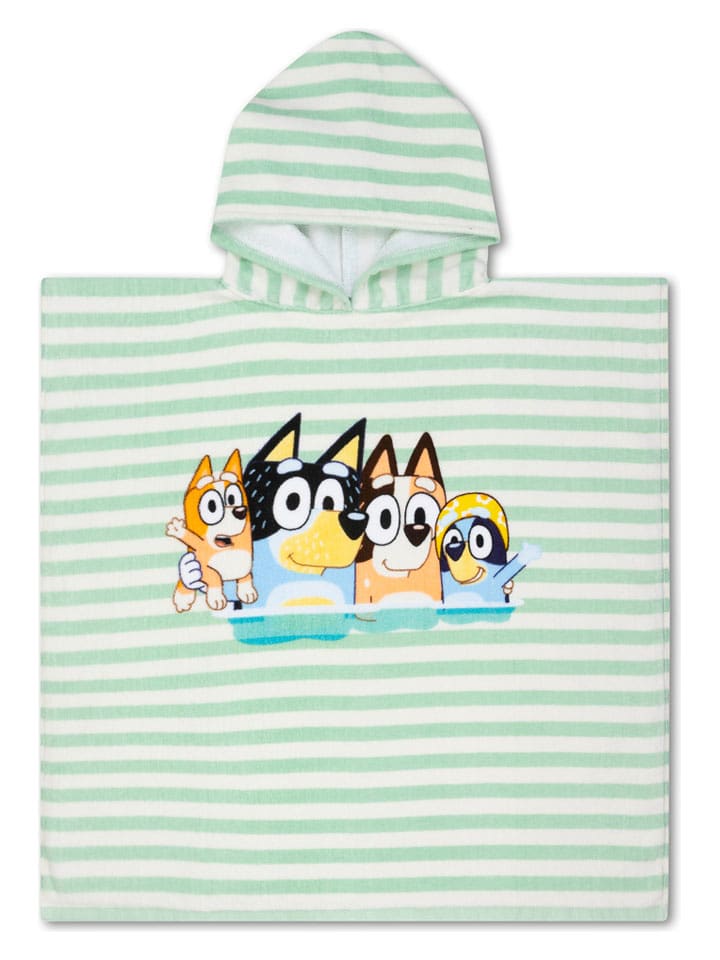 Swim Essentials Poncho "Bluey" in Grün/ Weiß - (L)65 x (B)65 cm - onesize