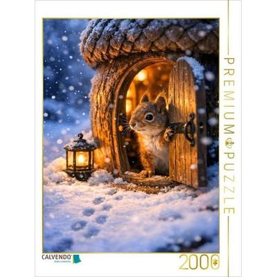 CALVENDO Puzzle Das Eichhörnchen öffnet sein Zuhause | 2000 Teile Lege-Größe 90x67cm Foto-Puzzle für glückliche Stunden