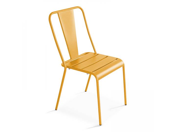 Oviala - Chaise de jardin bistrot parisien en métal ajourée