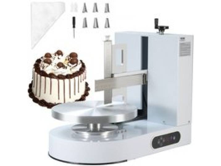 VEVOR einstellbare Tortencremestreichmaschine elektrische Tortendekorationsmaschine zum Verteilen von Kuchencreme, zum Bestreichen und Schmieren von Kuchenglasuren, für 15,24-35,56 cm Kuchen Weiß