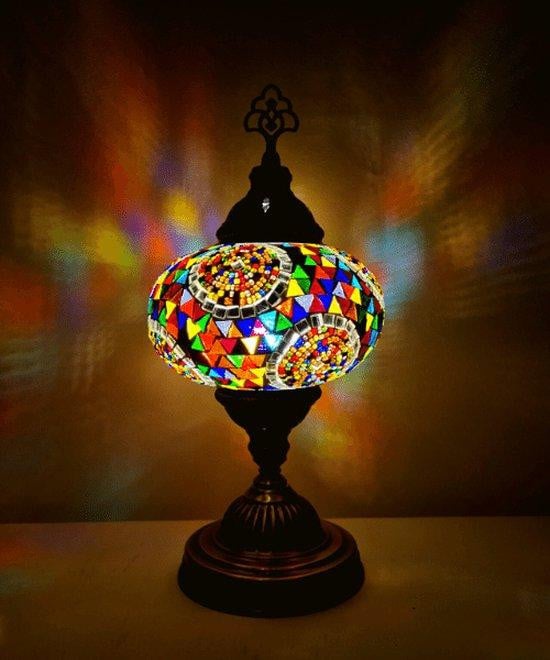 Halay Turkse mozaïek tafellamp met LED-accentverlichting