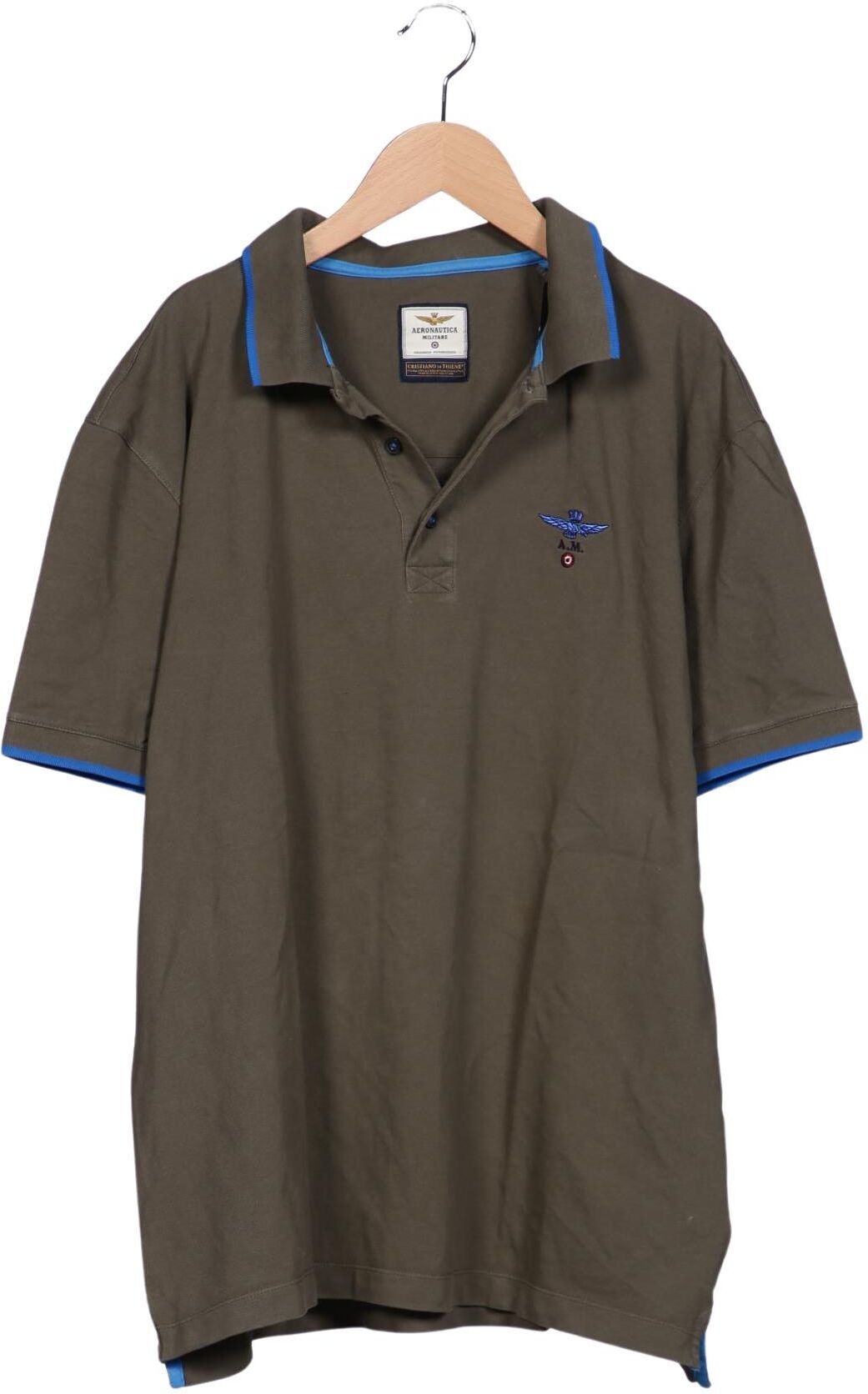 Aeronautica Militare Herren Poloshirt, Grün, Gr. 3Xl, Baumwolle - Second Hand