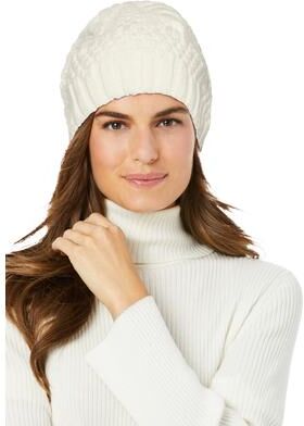 Women's Cable Knit Hat by Accessories For All in Ivory