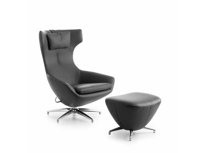 Leolux Caruzzo Drehsessel - Leder Ceras 1100 Peat , inkl. Hocker