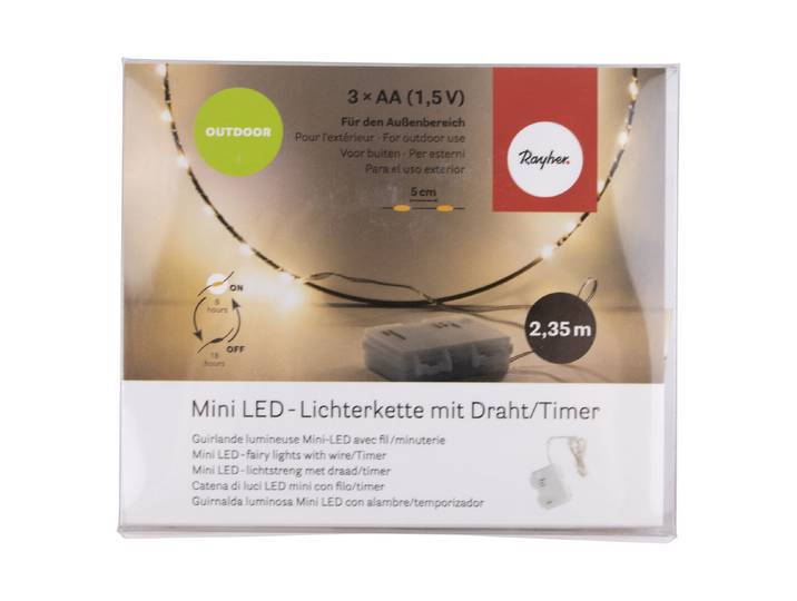 Mini LED-Lichterkette f. Aussenbetrieb, 235cm, 40 LED s, Batteriebetrieb'