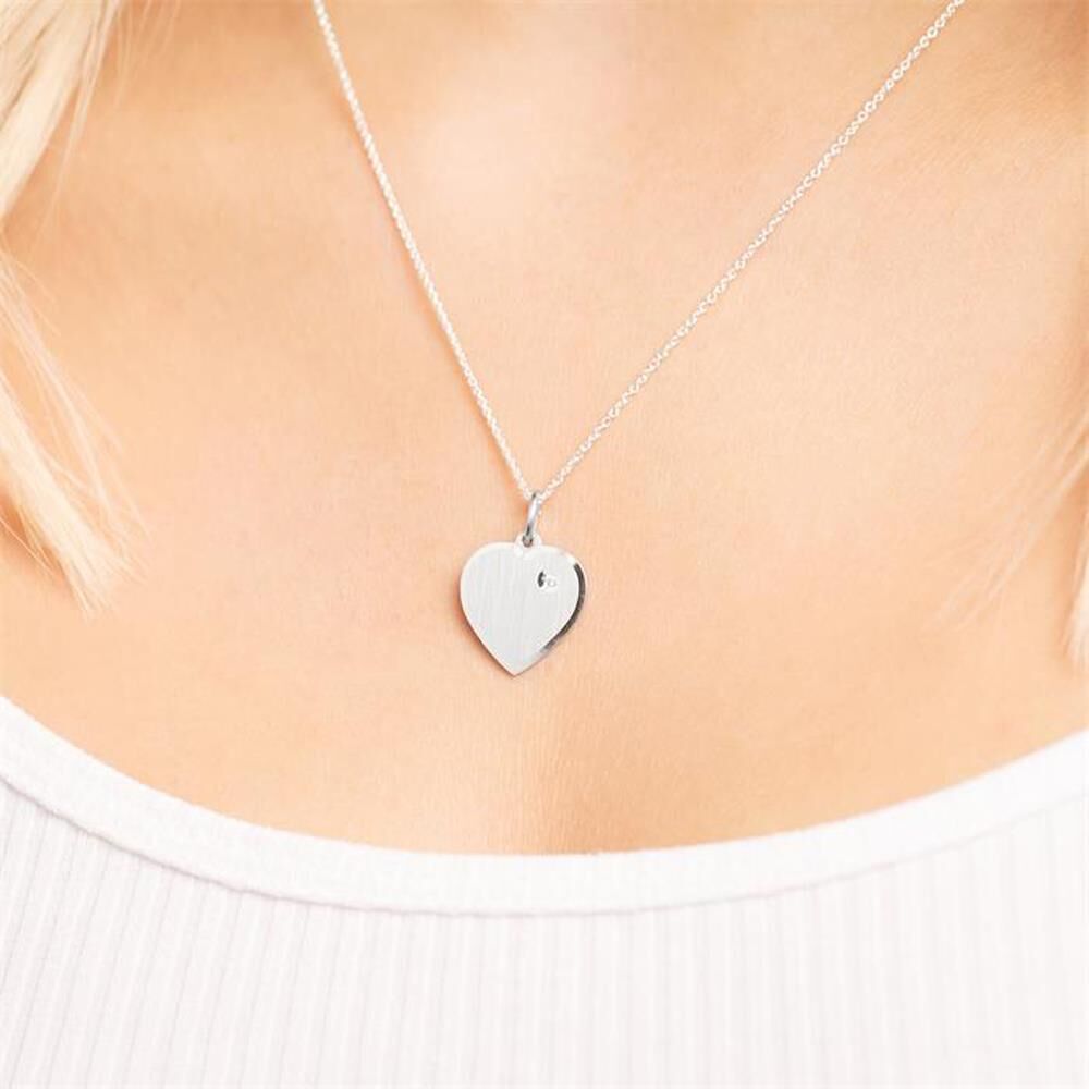 Unique Silberkette Herzanhänger mit Stein silber