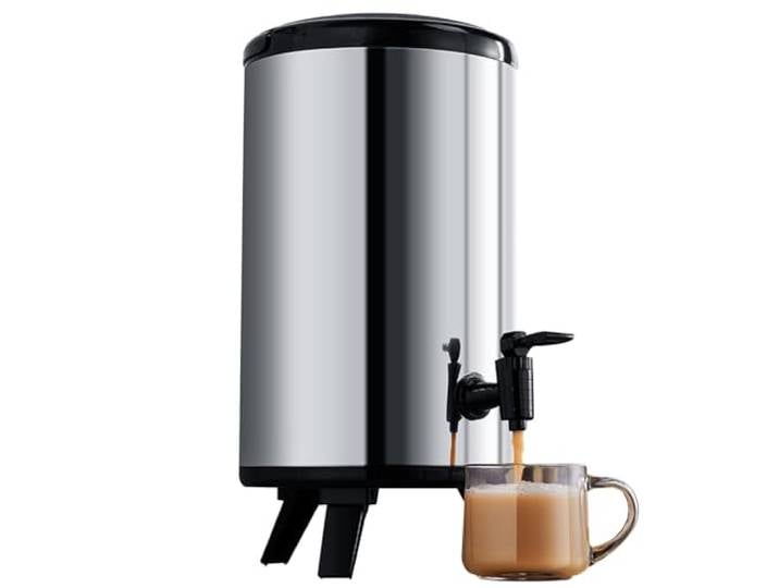 Isolierter Getränkespender, Kaltgetränkespender, Isolierter Thermo-heißmilchspender Aus Edelstahl, Tragbarer Picknick-eisbehälter, Kaffeezylinder, Partybuffet, Limonade, Tee, Wasser, Getränke(Size:8L)