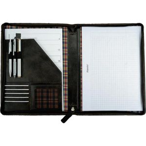 Pride&Soul Schreibmappe 30106, braun, Echt Leder, mit Reißverschluss, A4
