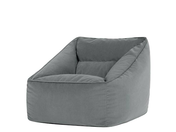 Pouf poire fauteuil velours gris anthracite